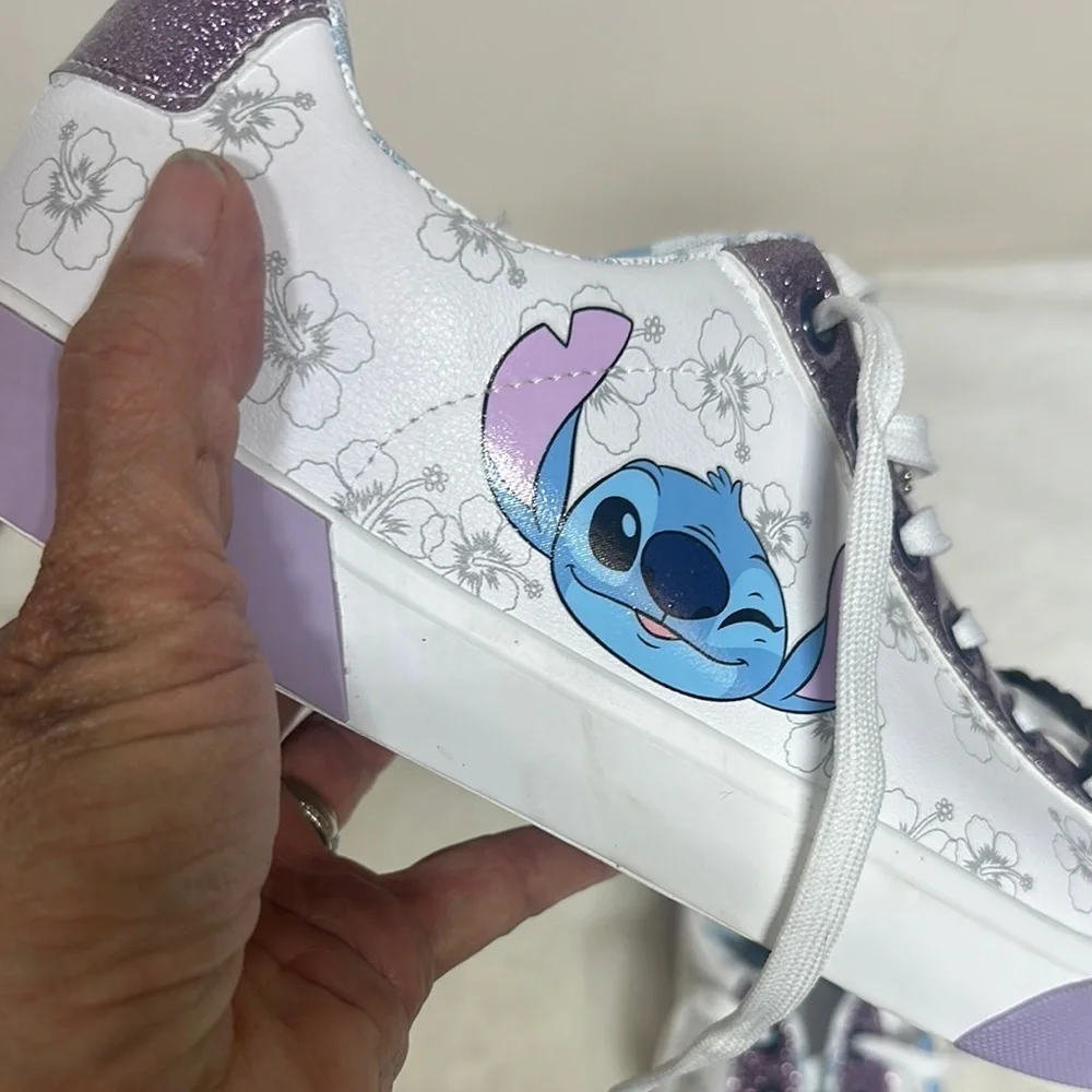 Disney LILO & Stitch White and Purple Chunky Sole Sneakers